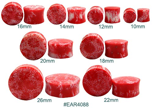 EAR4088, Red Coral Ear Plugs