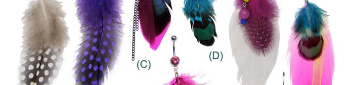 Feathers for Navel Dangle Jewelry