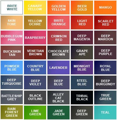 Kuro Sumi Ink Color Chart